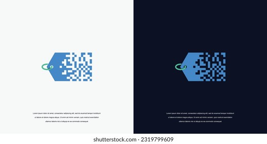 Pixel Tag logo designs concept vector,