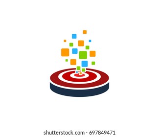 Pixel Target Icon Logo Design Element