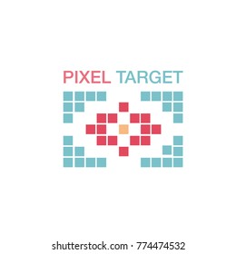 Pixel target logo design vector