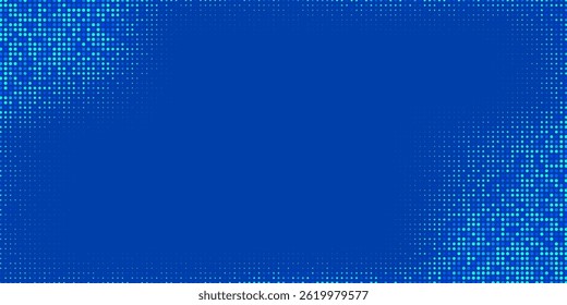 Pixel technological background. Abstract blue gradient background. Neon dots. Vector illustration.