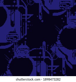 Pixel-Technologie-Hintergrund. Pixel Art 8 Bit.