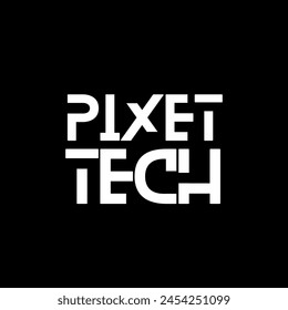 Pixel technology logo designs concept vector, network internet logo symbol