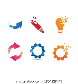 Pixel technology logo vector design