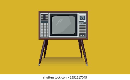 Pixel television set.8 bit art.
