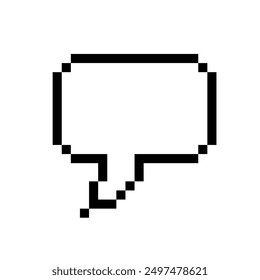 Icono de burbuja de texto de píxeles. Imagen Clipart aislada sobre fondo blanco