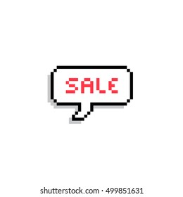 Pixel text bubble. Speech bubble icons. Vector illustration