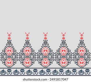 pixel textile halloween pattern design