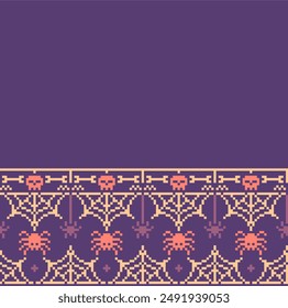 pixel textile halloween pattern design