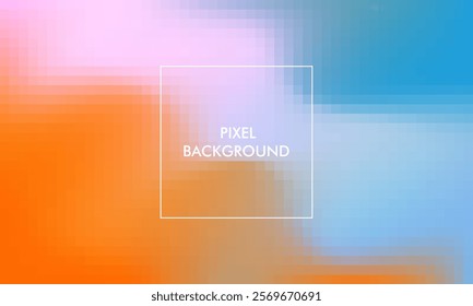 Pixel texture background with blue, orange, white, pink color