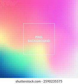 Pixel texture background with pink, white, yelliw, green, blue color