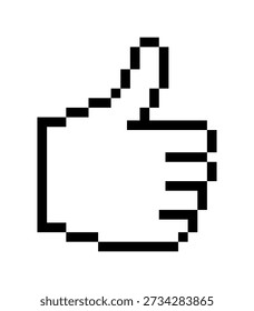 Pixel Thumbs Up Cursor Icon – Like Symbol