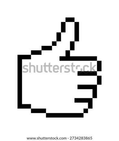 Pixel Thumbs Up Cursor Icon – Like Symbol