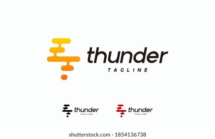 Logo-Design von Pixel-Thunder-Flash-Designs, Vektorgrafik, Symbol für Techisches Blitzlogo