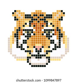 Pixel tiger. Vector illustration