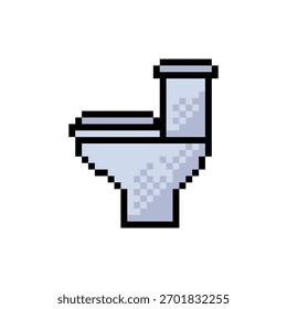 pixel toilet 8 bit wc art vector icon  logo for game