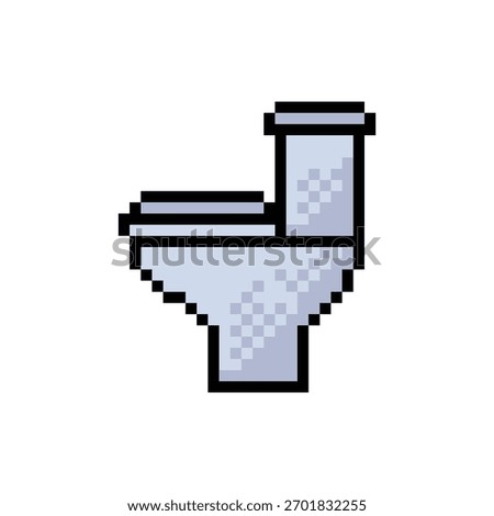 pixel toilet 8 bit wc art vector icon  logo for game
