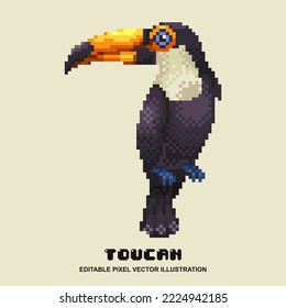 Pixel Toucan Vogel Vektorgrafik für Videospiel-Objekt, Motion-Grafik und andere