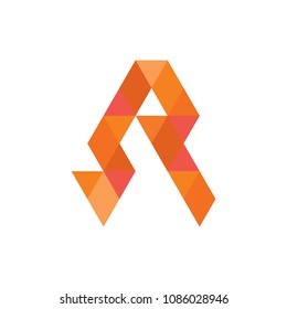 Pixel Triangle and R Letter
