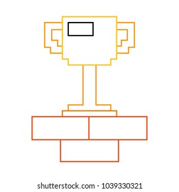 pixel trophy prize game brick wall