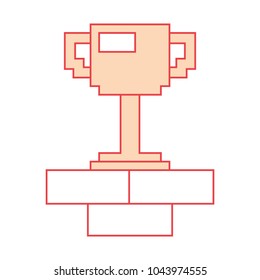 pixel trophy prize game brick wall