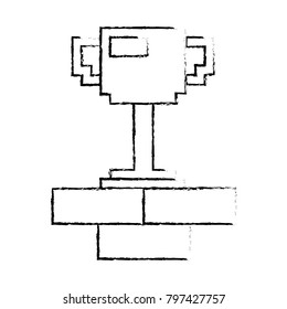 pixel trophy prize game brick wall