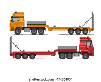 Pixel Truck  illustration. Side view