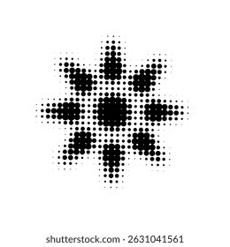 Pixel twinkling star. Sparcle, firework burst, y2k star, glitter halfton dot effect. Game art pixel design element. Vector pixel illustration