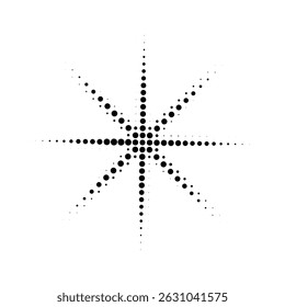 Estrela cintilante de pixel. Espícula, explosão de fogo de artifício, estrela y2k, efeito de ponto de meia-tonelada brilhante. Elemento de design de pixel da arte do jogo. Ilustração em pixels vetoriais