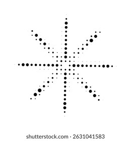 Pixel twinkling star. Sparcle, firework burst, y2k star, glitter halfton dot effect. Game art pixel design element. Vector pixel illustration
