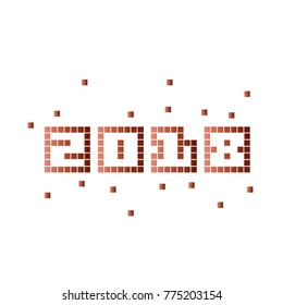 Pixel Typograph new year 2018