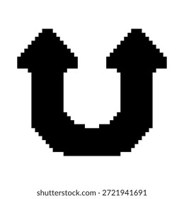 Pixel U Turn Arrow Icon