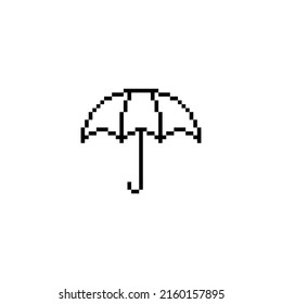 pixel umbrella icon.  Vector pixel art umbrella 8 bit logo for game
