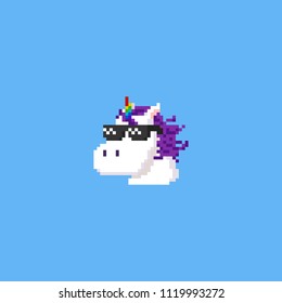 Pixel Unicorn Head Wear Sunglasses.8bit.