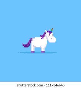 Pixel unicorn.8bit character.