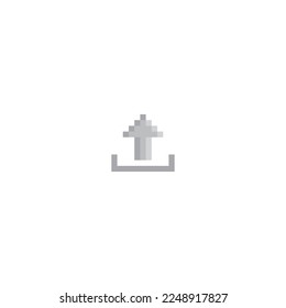 pixel upload icon vector 8 bit game