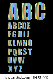 Pixel uppercase grunge vector alphabet