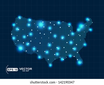 Pixel USA (United States Of America )map