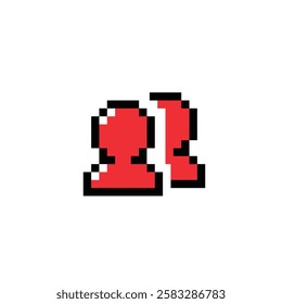 Pixel user icon flat vector design