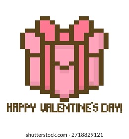 Pixel Valentine Gift Box Icon