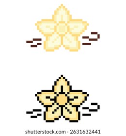 ícone pixel baunilla. Vetor pixel art flor 8 bits para o modelo de logotipo da empresa de jogo 