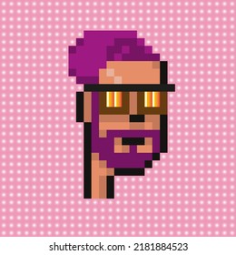 pixel vector avatars. men and women punk.