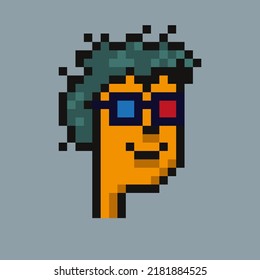 pixel vector avatars. men and women punk.