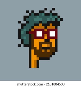 pixel vector avatars. men and women punk.