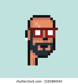 pixel vector avatars. men and women punk.