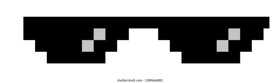 Pixel vector black and white glasses. Vector illustration. White background. Vector realistic object 10 EPS