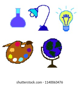 pixel vector lamp bulb paints globe