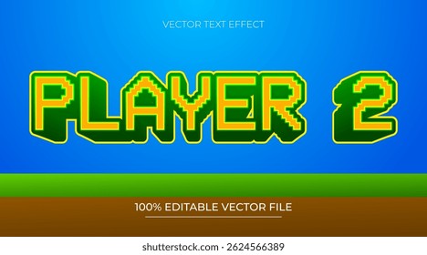 Pixel Vector Text Effect Editable Alphabet Game Arcade Play Retro