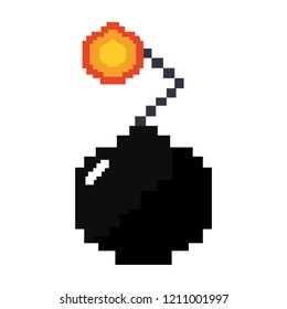 pixel video game bomb fire