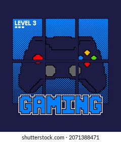 PIXEL VIDEO GAME CONTROL ILLUSTRATION