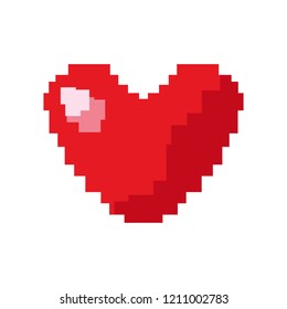 pixel video game love heart